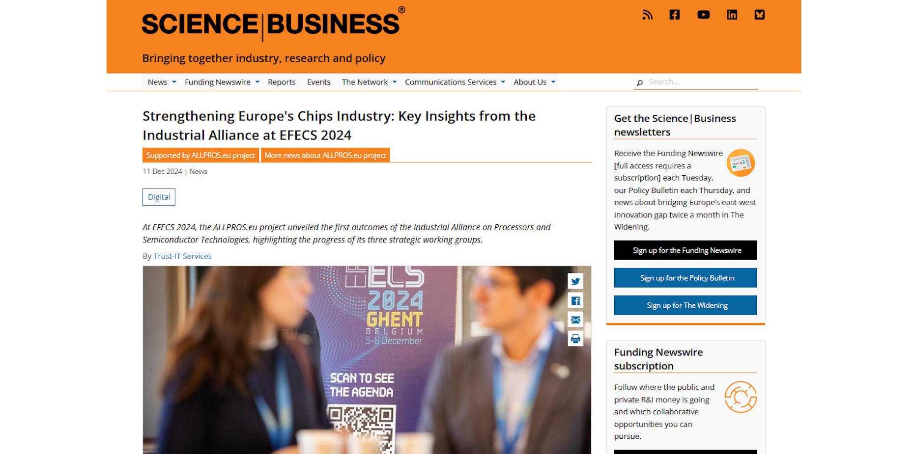 Strengthening Europe's Chips Industry: Key Insights from the Industrial Alliance at EFECS 2024