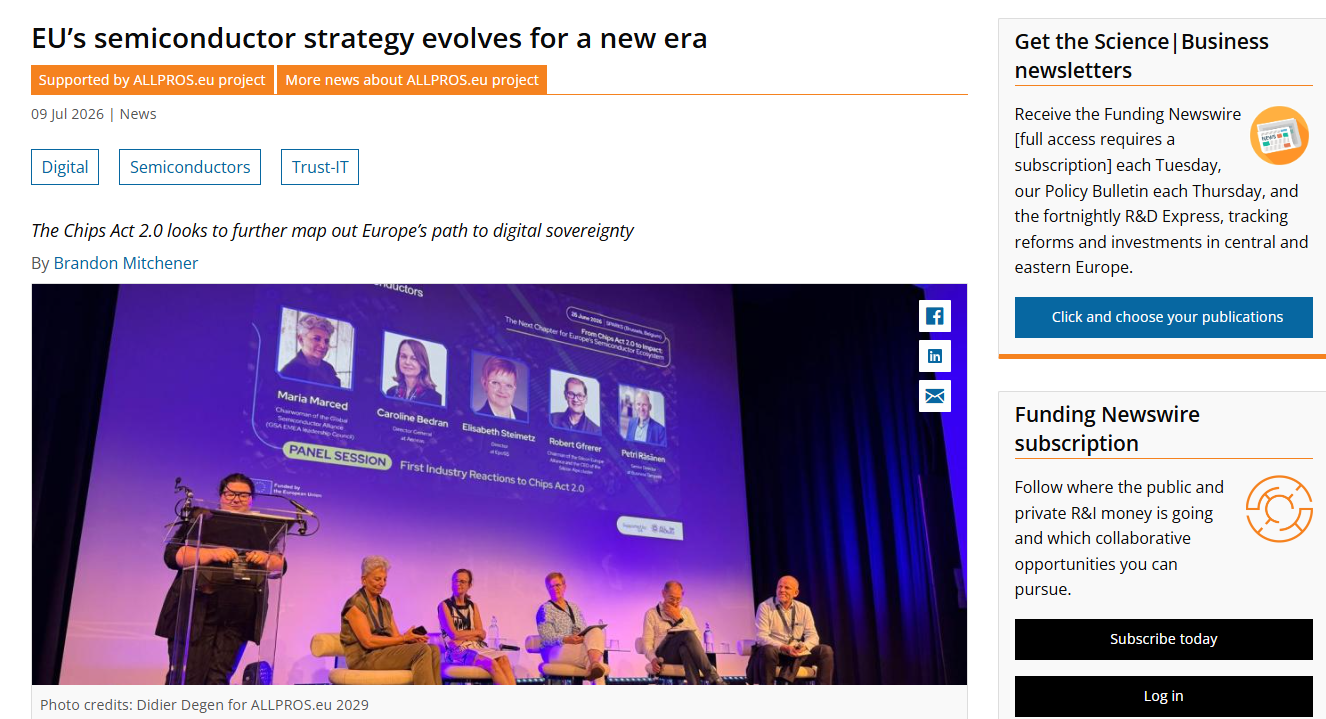 EU's semiconductor strategy evolves for a new era